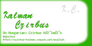 kalman czirbus business card